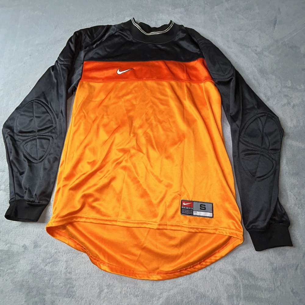 Vintage Nike Jersey Goalkeeper Size Small  Orange And Black Retro S